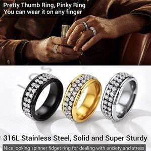 Men's fidget spinner ring